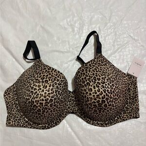Auden Leopard Print Full Coverage Bra - Beige and Black